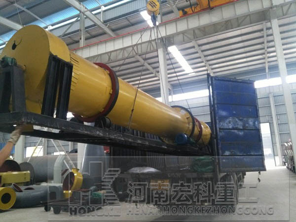 河南商丘的客戶，您采購的Ф1200×8m雞糞烘干機已發出